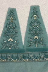 Sapphire Teal Sleeves Motifs with Border