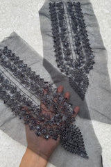 Grey and Black Neckline
