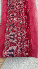 Maria B. Shocking Pink Wide Luxe Border (Yard)