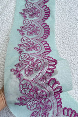 Sapphire Yard border purple embroidery