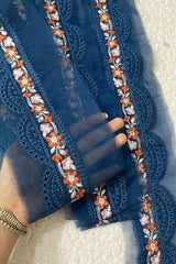 Baroque Navy Blue & Floral Chickenkari Yard border