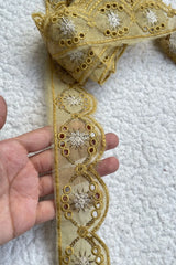 Crossstitch Chikenkari Yard Lace