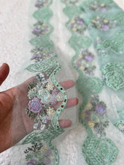 Mushq Soft Color Border with Floral pattern (Yard)