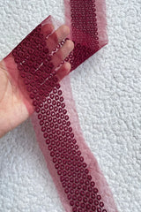 Crossstitch Meroon border 33 inches