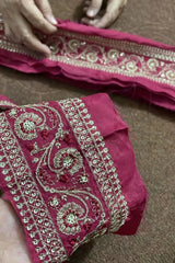 Korean Silk Magenta Border (47 inches)