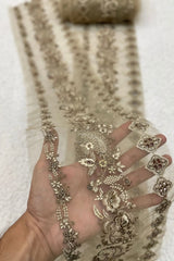 Maria B. Luxe Beige Border (35 inches long)