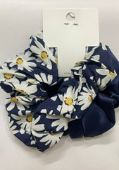 Floral Blue Hair Scrunchies