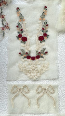 Bow Style Complete Organza Embroidered Patch Set