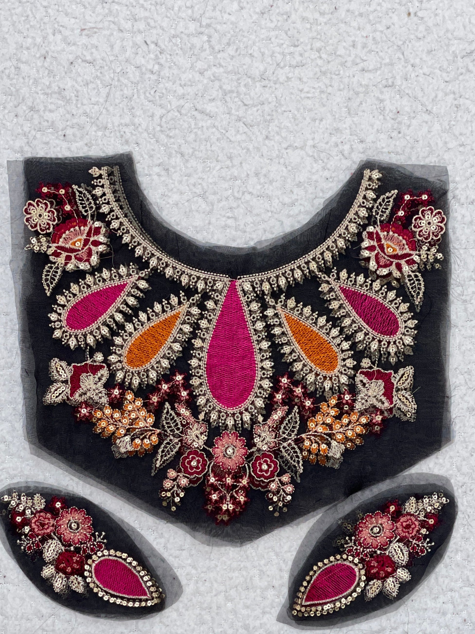 Multi Color Neckline+Pair of Bunches.