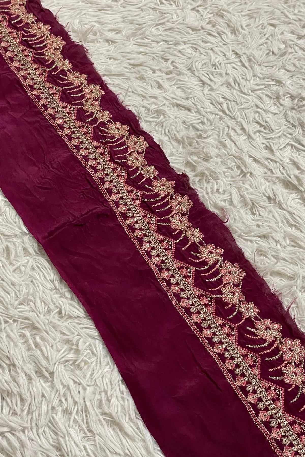 Baroque Luxe Maroon Border (Meter Border)