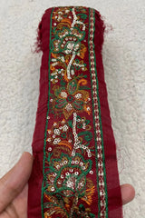 Zara Shahjahan Maroon Yard Border