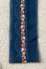Baroque Navy Blue & Floral Chickenkari Yard border