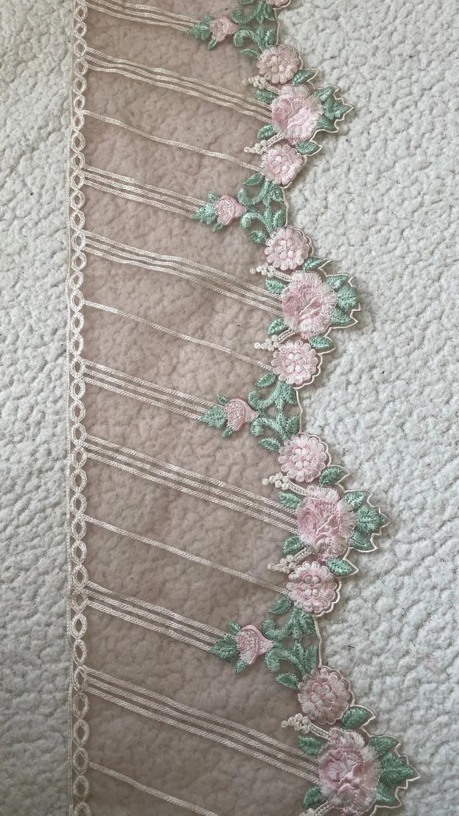 Crimson Floral Border 34 Inches