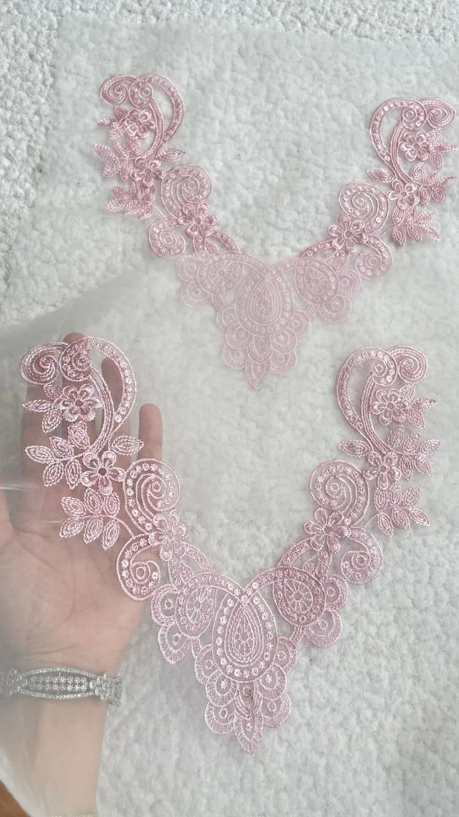 Baby Pink Embroidered Neckline