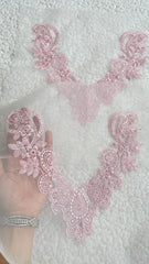Baby Pink Embroidered Neckline