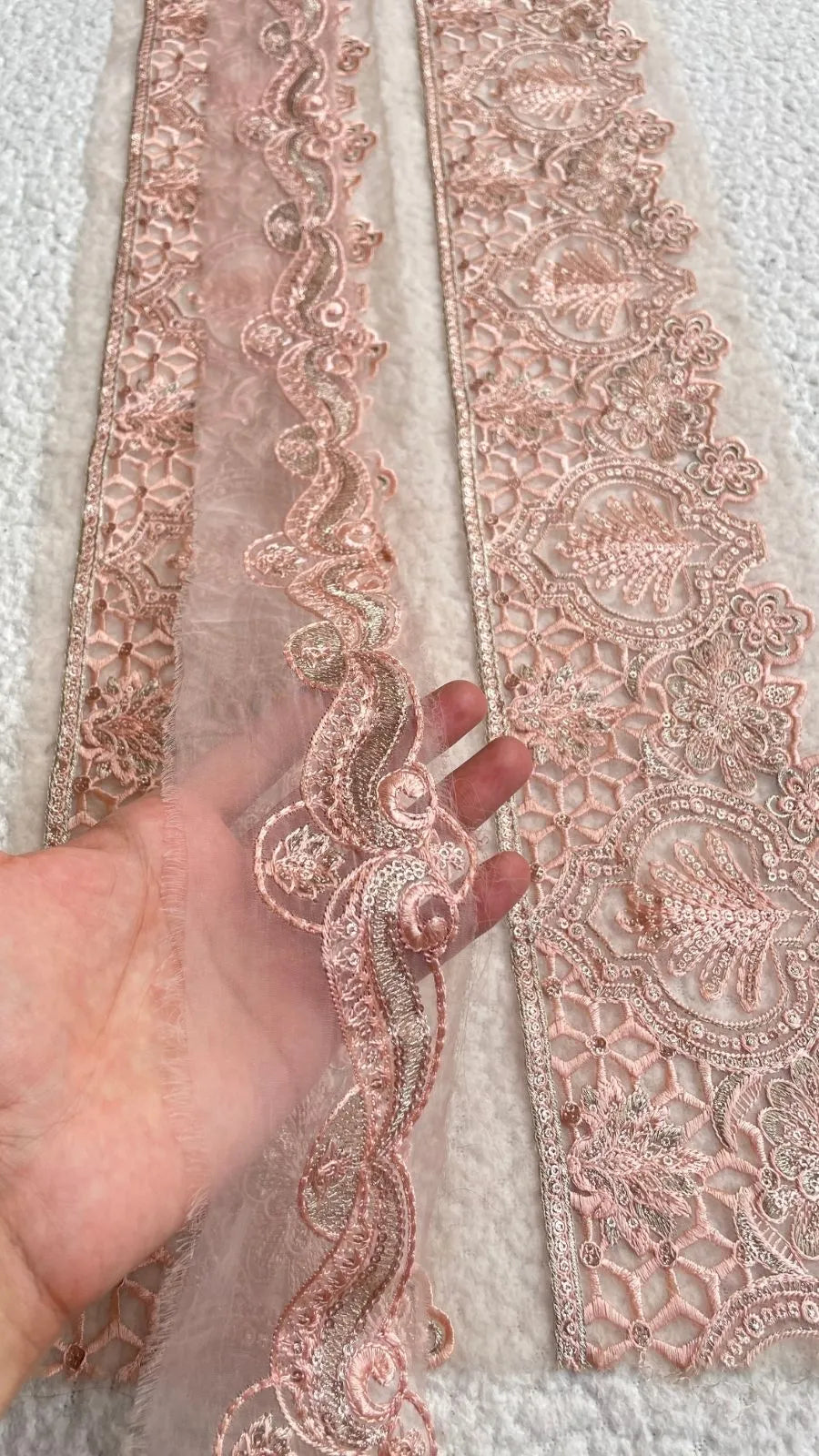 Maria B. Light Pink Set of Borders (Sleeves + Front + Back)