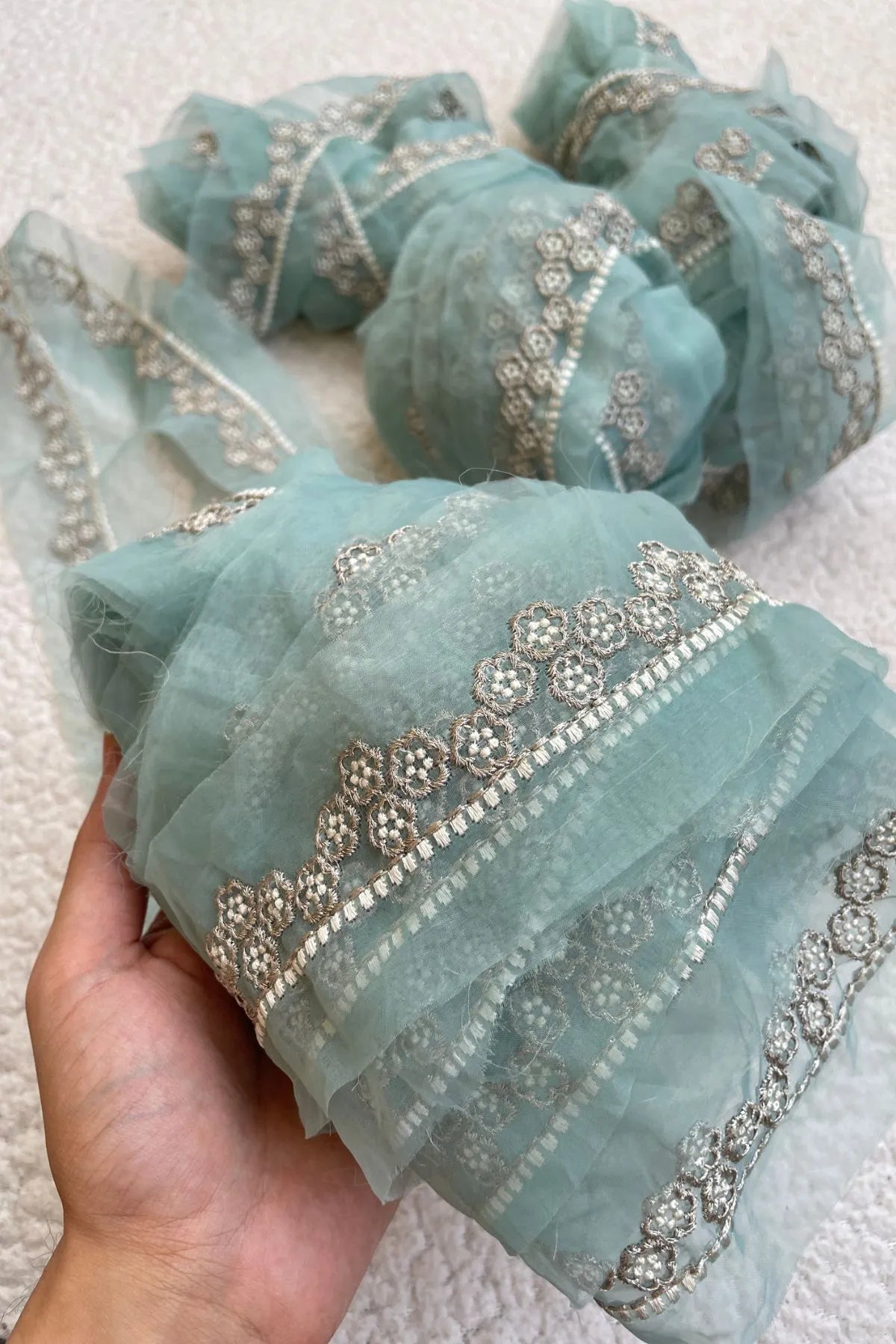 ETHNC Aqua Dupatta Patti (9 yards)
