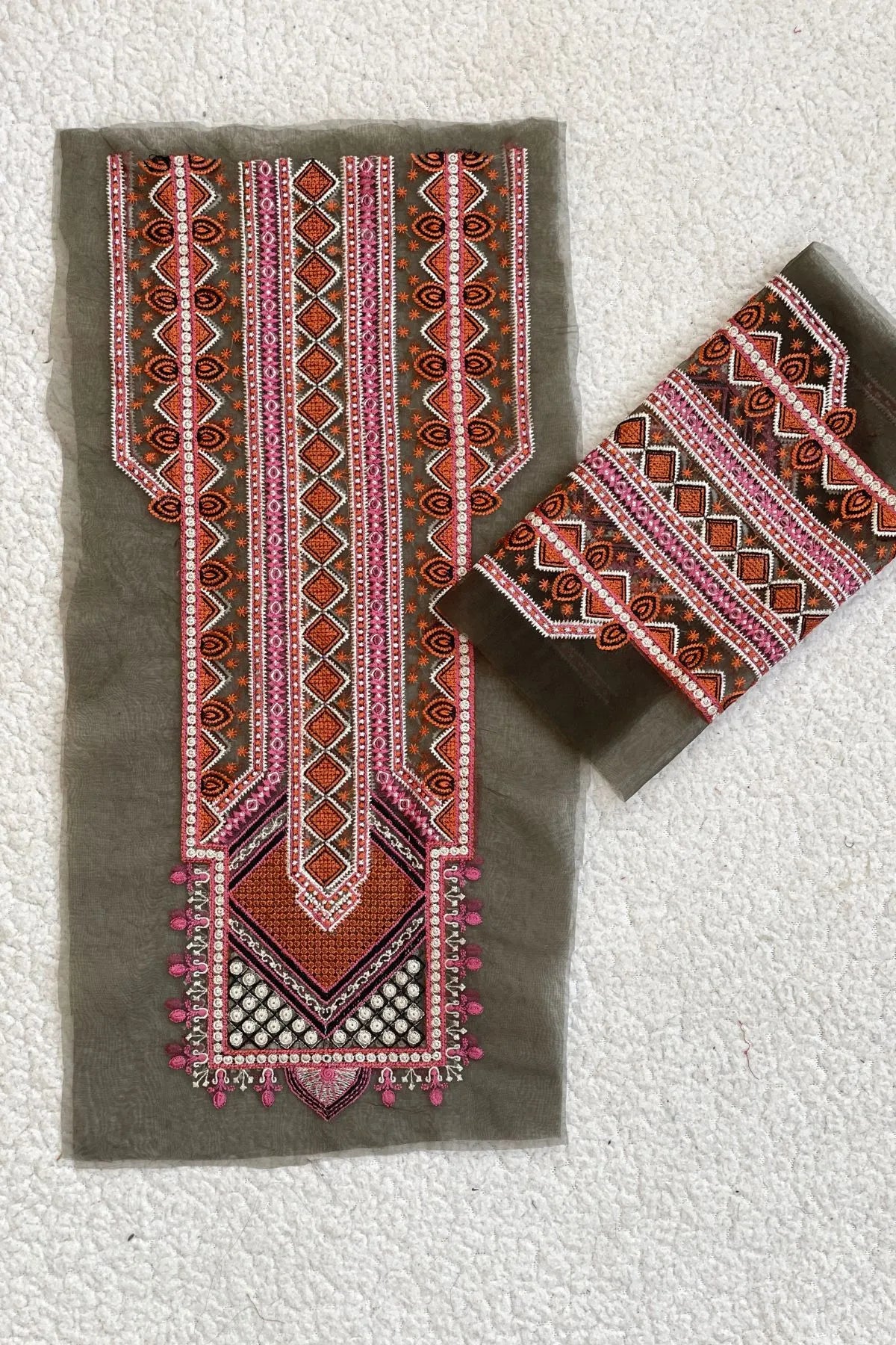 Sapphire Mungia Neckline with Colorful embroidery