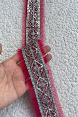 Pink Border witn Sequin 1.5 yard