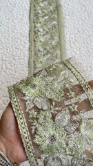 Maria B. Light Green Luxe Border (Yard)