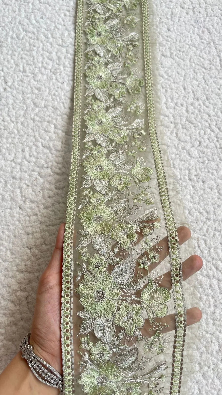 Maria B. Light Green Luxe Border (Yard)