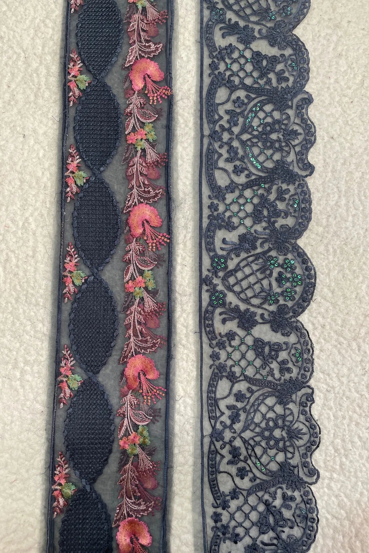 MariaB Floral Grey 28 Inches Both Borders