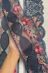 MariaB Floral Grey 28 Inches Both Borders