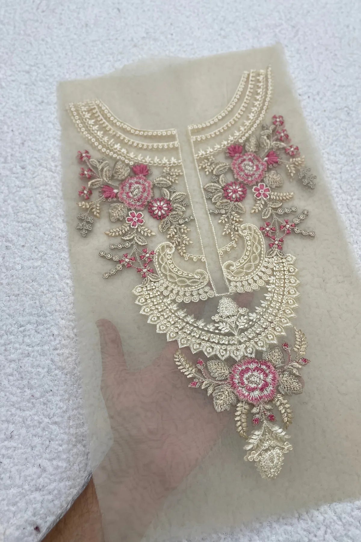 Sapphire Pastel Pink Neckline