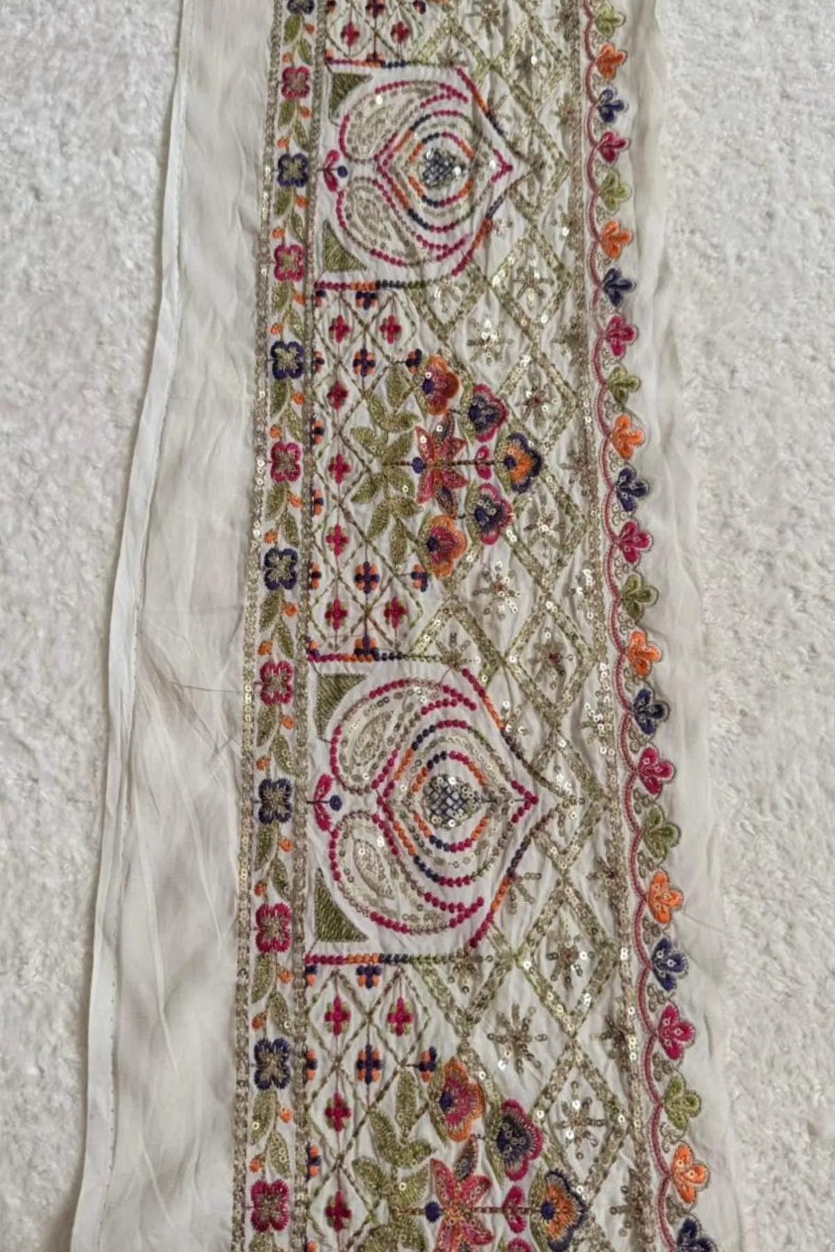 White Multicolor 30 inches Patch