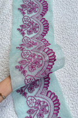 Sapphire Yard border purple embroidery