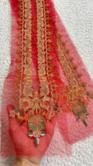 Saaphire Red Green Orange Neckline