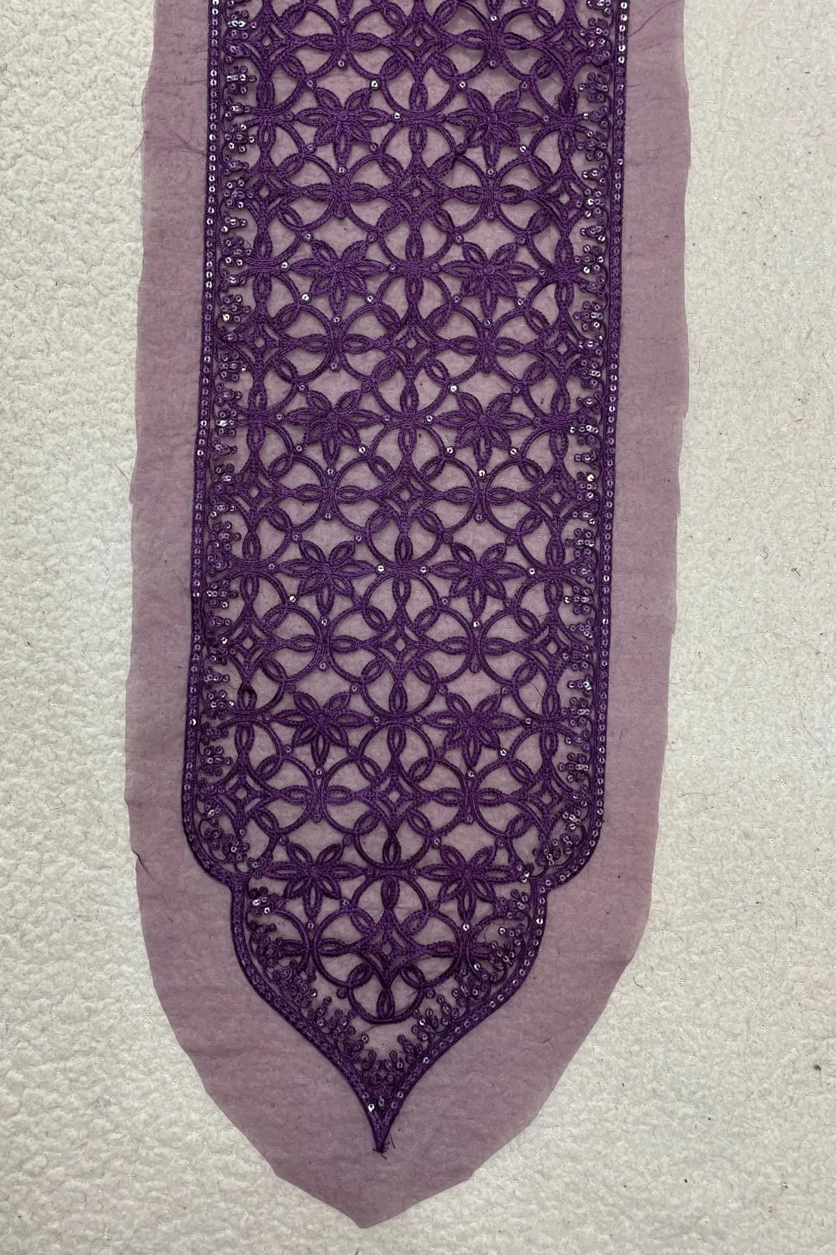 Purple Sequin Long Neckline