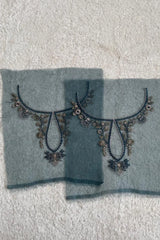 Nude Blue Color Neckline