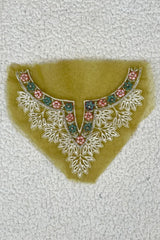 3D Handwork Floral Neckline Yellow
