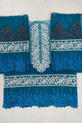 M&M Blue and White Sleeves Set (Neckline + Front + Back)