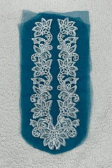 M&M Blue and White Borders Set (Neckline + Front + Back )