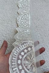 Ethnc luxe white Pair of Sleeves Border