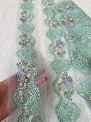 Mushq Soft Color Border with Floral pattern (Yard)