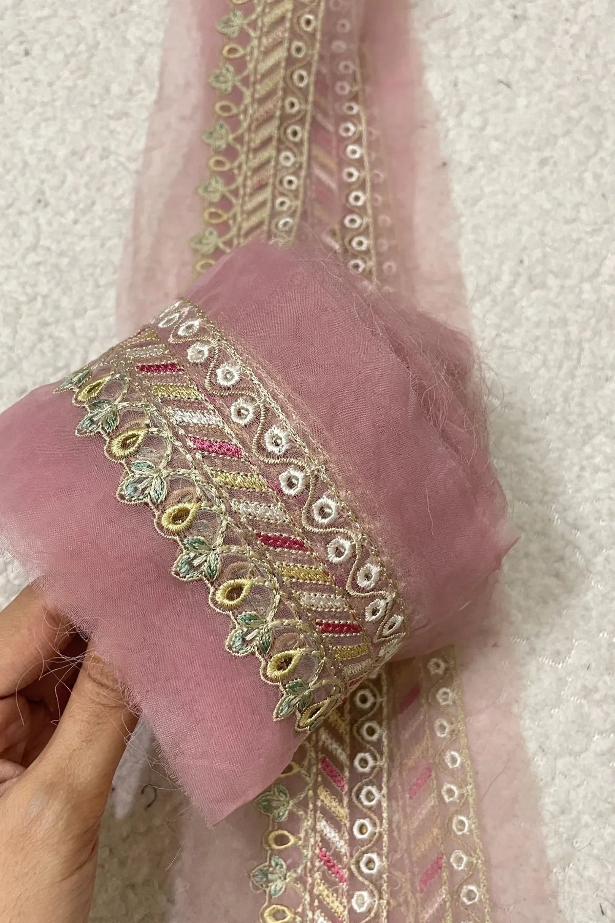MaryumNMaria Pink Chikankari Yard Line