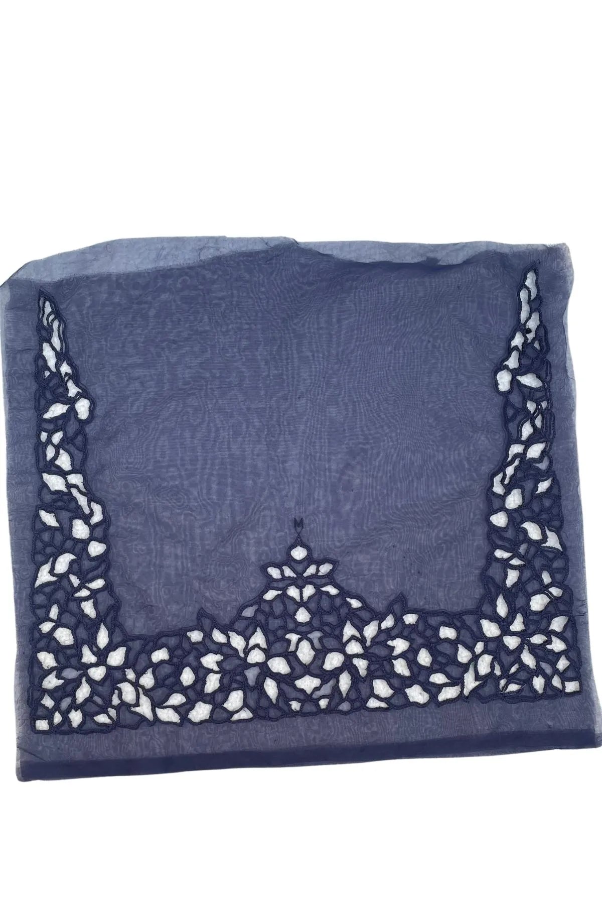 Blue Cutwork Pallu