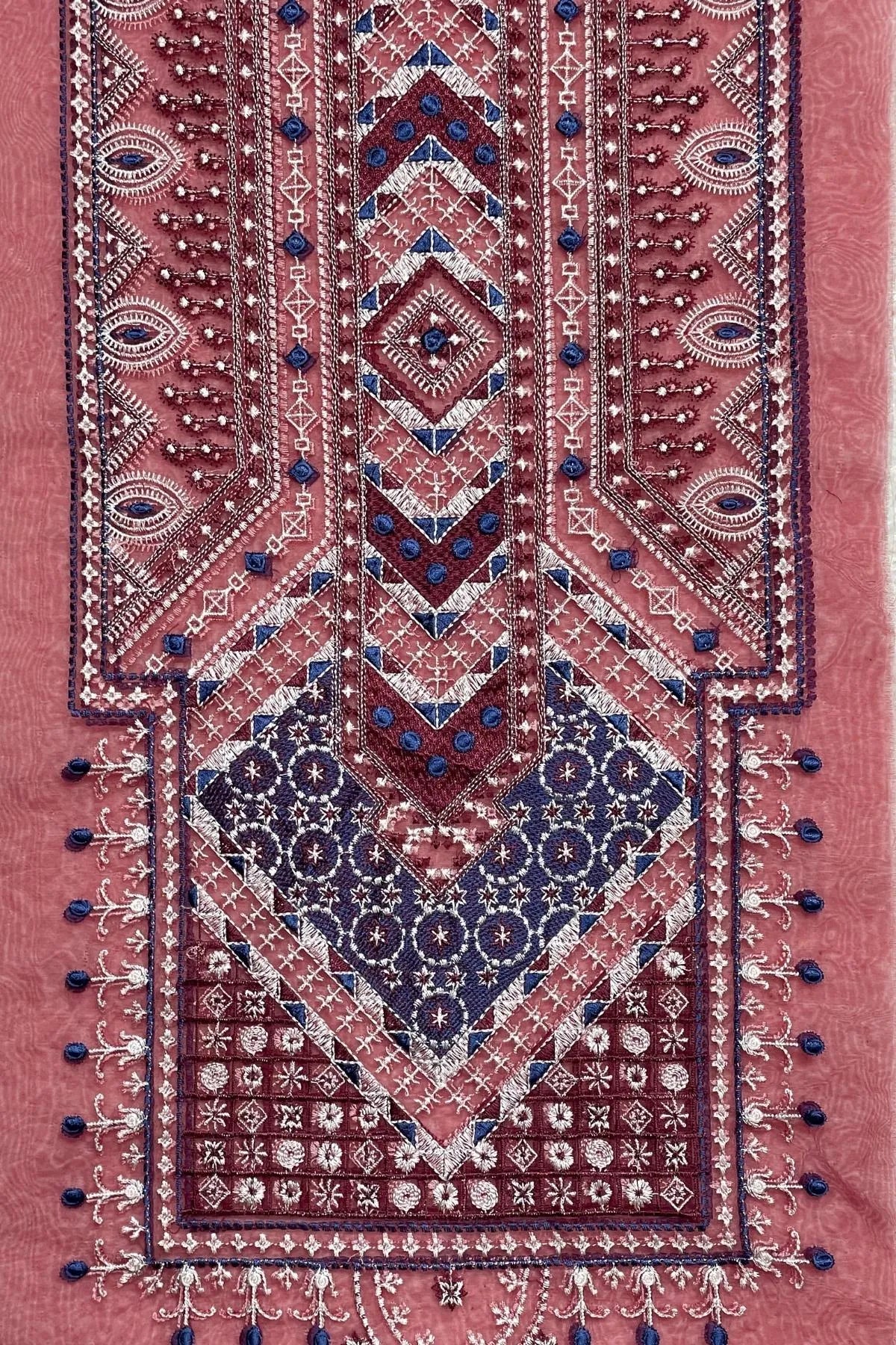 Nishat Maroon Balochi Neckline