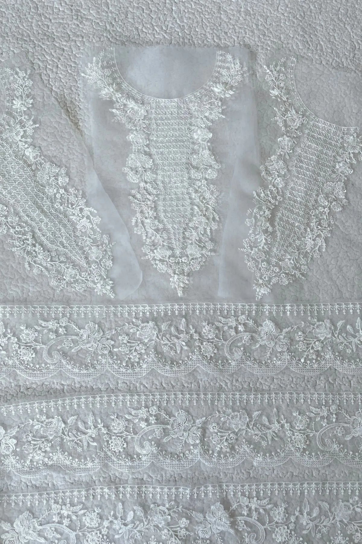 🎀Fancy Dyeable Set (Neckline+Front &Back Border)