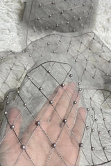 Maria B. Dolphin Grey Beads Border