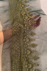 Green Embroidered Hemline