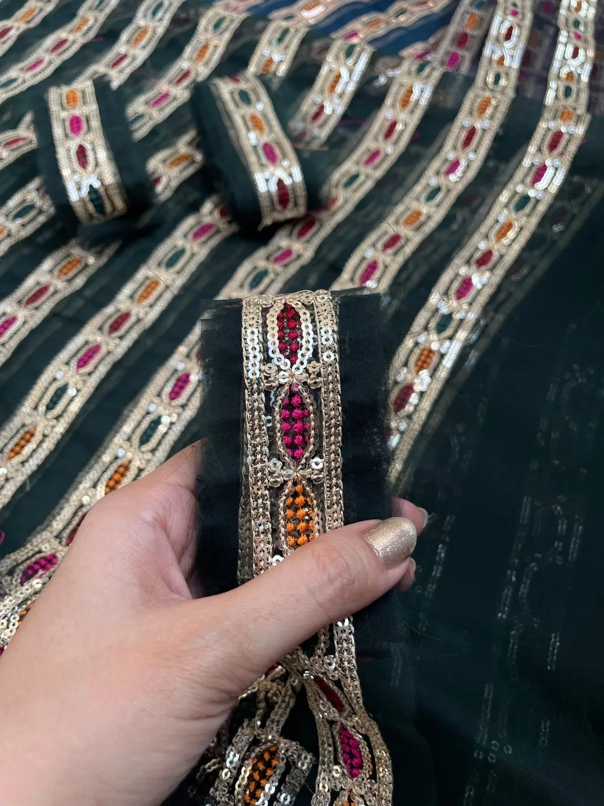 Black Kareena Kapoor 2 Yards Border