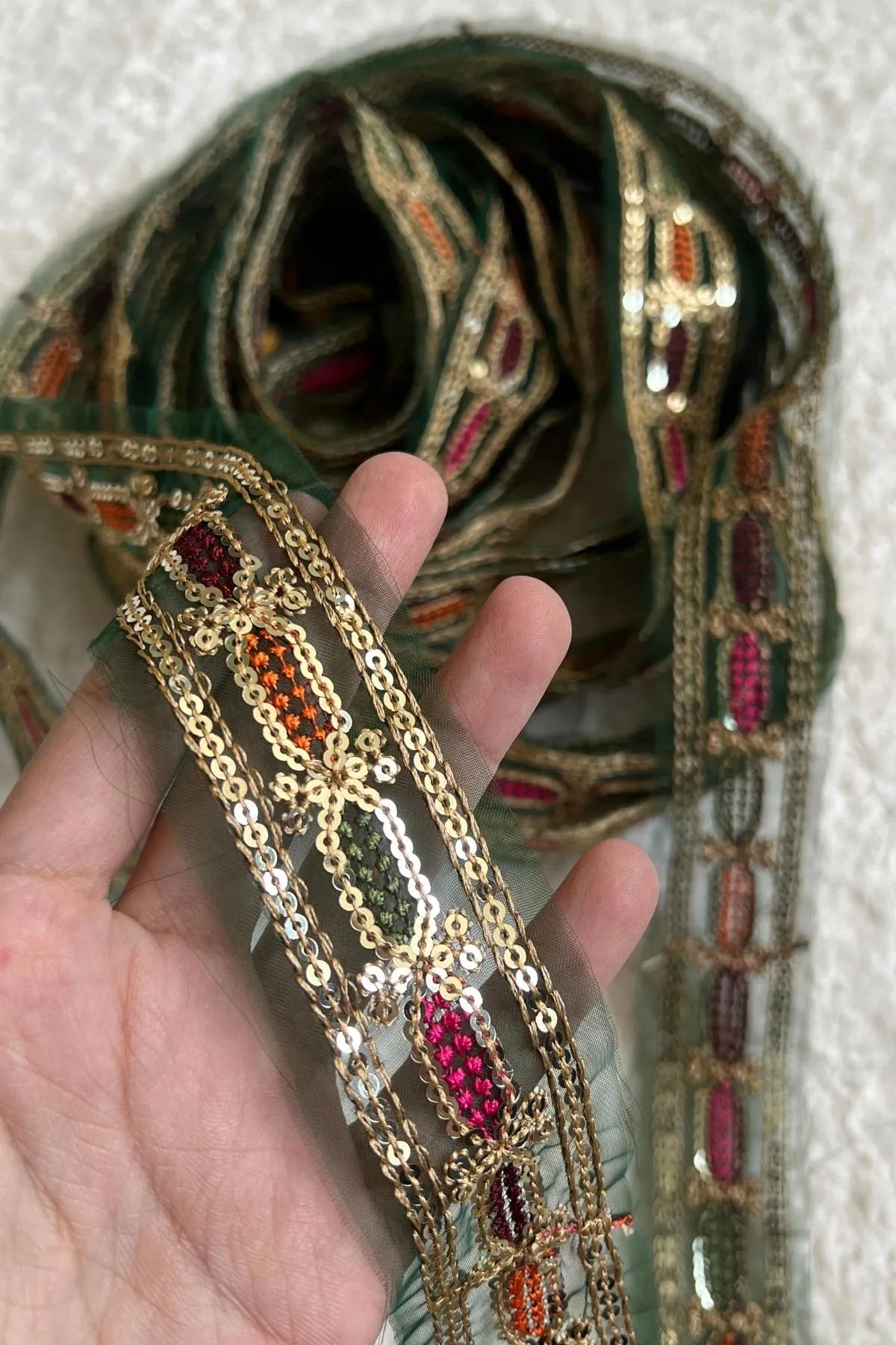 ✨Kareena Kapoor Green Embroidered Organza Patches