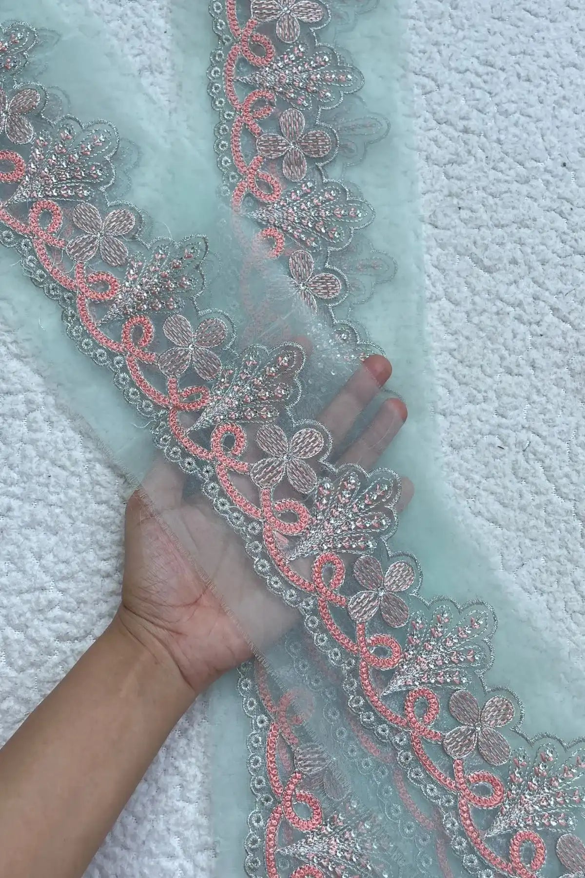 Water Green Yard Sequin Border