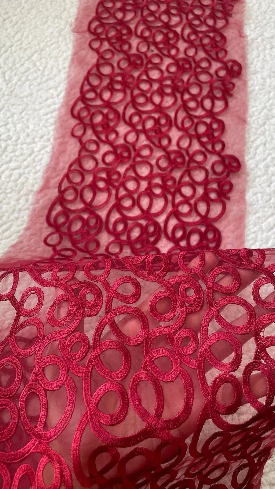 Deep Red 29 Inches Wide Hemline