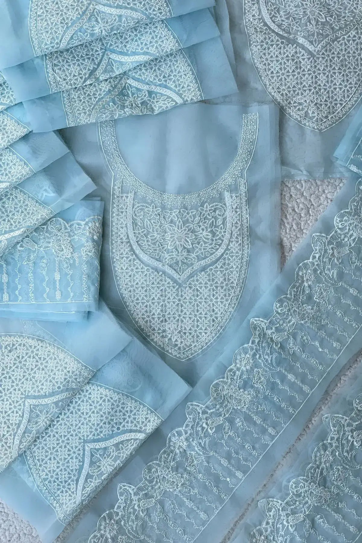 Aqua Set (Neckline & 2 Yards Hemline)
