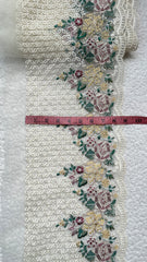 Royal White with Green Pink 35 inches  Border